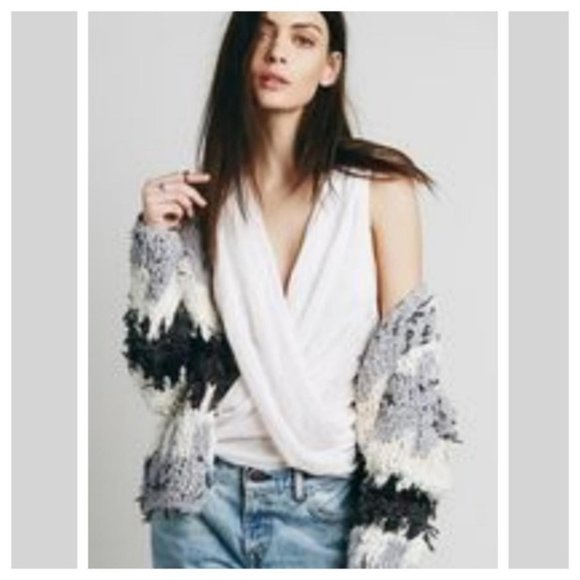 Free People Tops - Free People 'bout time Embroidered Gauze Wrap Top